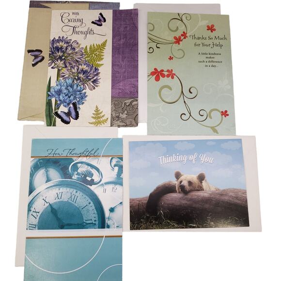 Thinking of You Greeting Card Bundle Caring Thoughts  How Thoughtful 4 Cards - Picture 1 of 10
